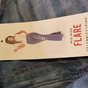 Celebrity Pink Flare Raw Hem Jeans 21/35